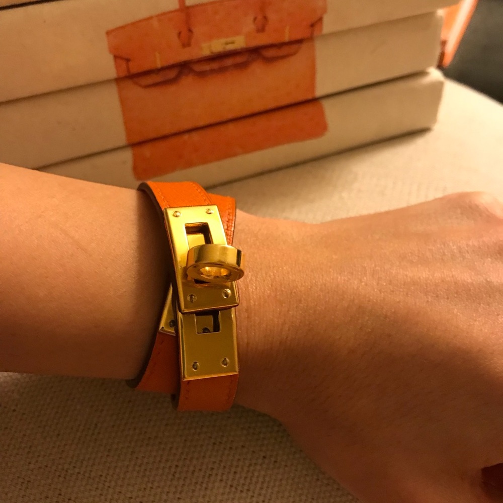 Authentic Hermes Kelly bracelet sz x small orange - Picture 7 of 8